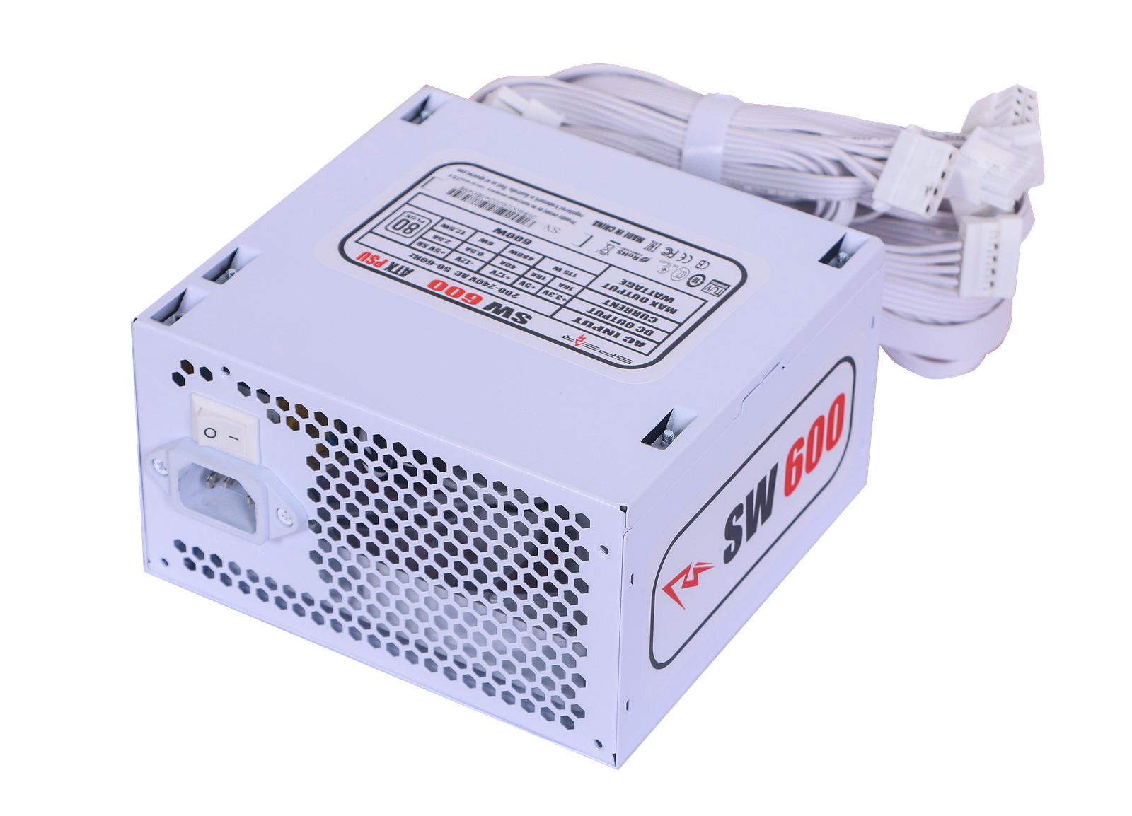 Second image of SW600 80PLUS 600W PSU White Color