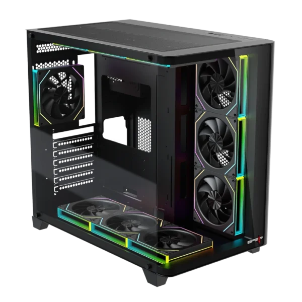 Second image of Covid 55 Curved ARGB ATX Case Black