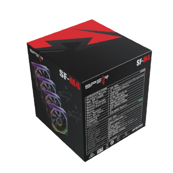 SFM4 FAN KIT ARGB&PWM MAGNITICT CONNECT BLACK COLOR