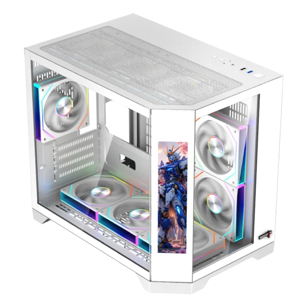 الصورة الثانية لـ Dost 60 Mini With Secondary Screen Gaming Case White