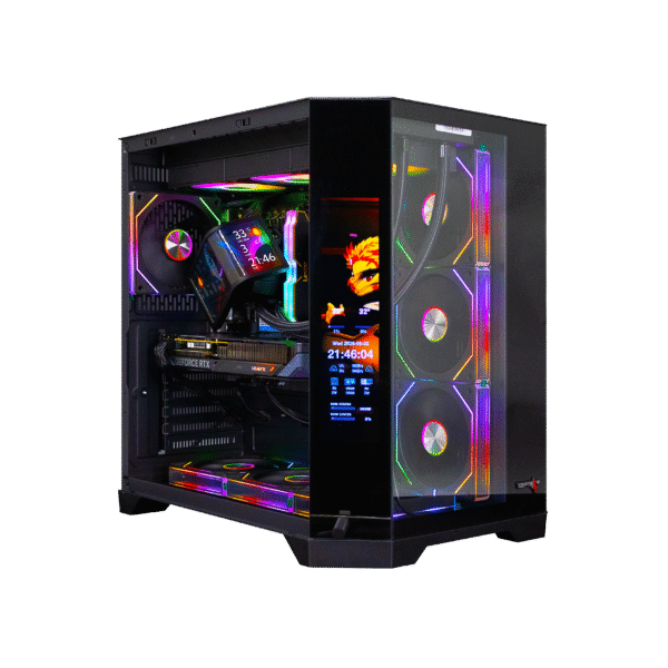 Spear Gaming PC – Intel Core i5-14400F, RTX 5060 8GB Triple-Fan, 32GB DDR5, 1TB NVMe SSD 3300MB/s, 700W 80+ PSU, 360mm Curve Liquid Cooler, ARGB Case with 7 Fans With Corner LCD Screen, Windows 11 Pro SGPC102