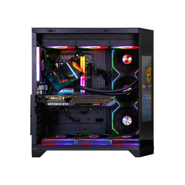 Second image of Spear Gaming PC – Intel Core i5-14400F, RTX 5060 8GB Triple-Fan, 32GB DDR5, 1TB NVMe SSD 3300MB/s, 700W 80+ PSU, 360mm Curve Liquid Cooler, ARGB Case with 7 Fans With Corner LCD Screen, Windows 11 Pro SGPC102