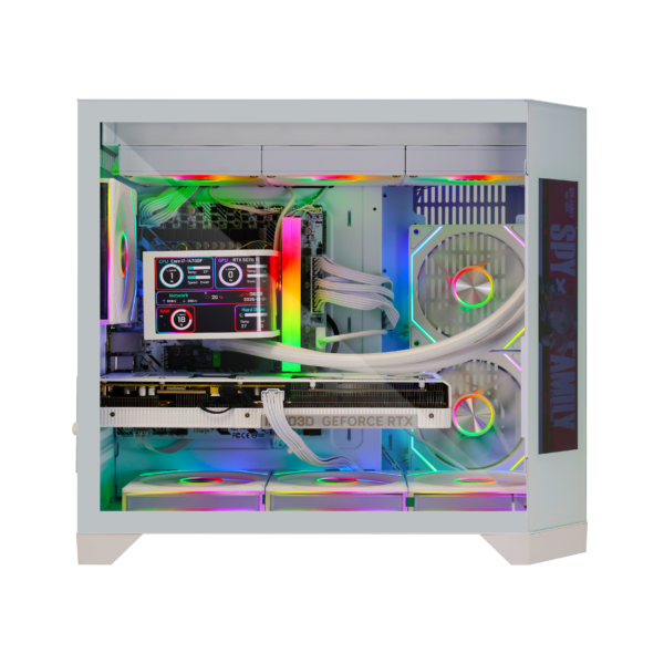 الصورة الثانية لـ Spear Gaming PC – Intel i5-14400F, RTX 5070Ti, 16GB DDR5, 1TB NVMe, 360mm TRYOFLOWX360CURV – White – SGPC259